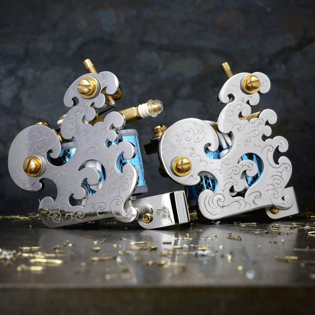 Guy Le WAVE Liner and Shader PAIR - Nickel x Gold ENGRAVED