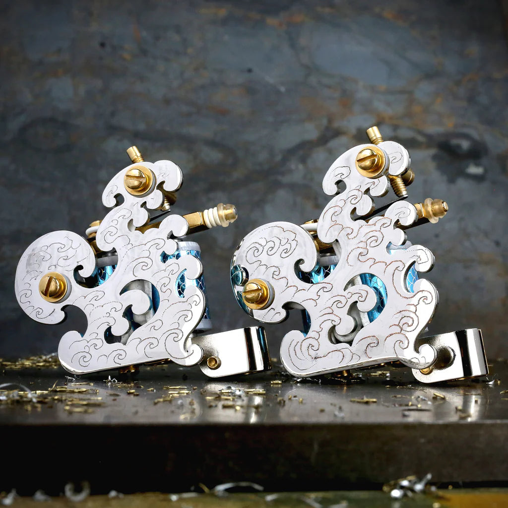 Guy Le WAVE Liner and Shader PAIR - Nickel x Gold ENGRAVED