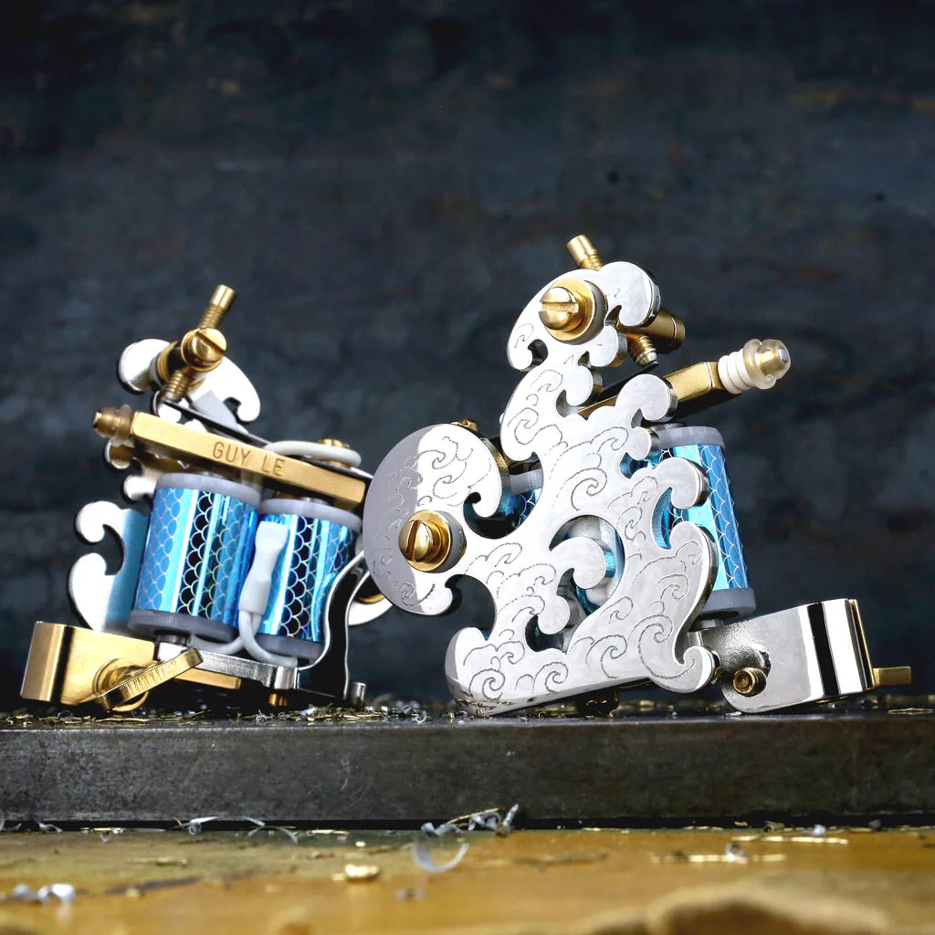 Guy Le WAVE Liner and Shader PAIR - Nickel x Gold ENGRAVED